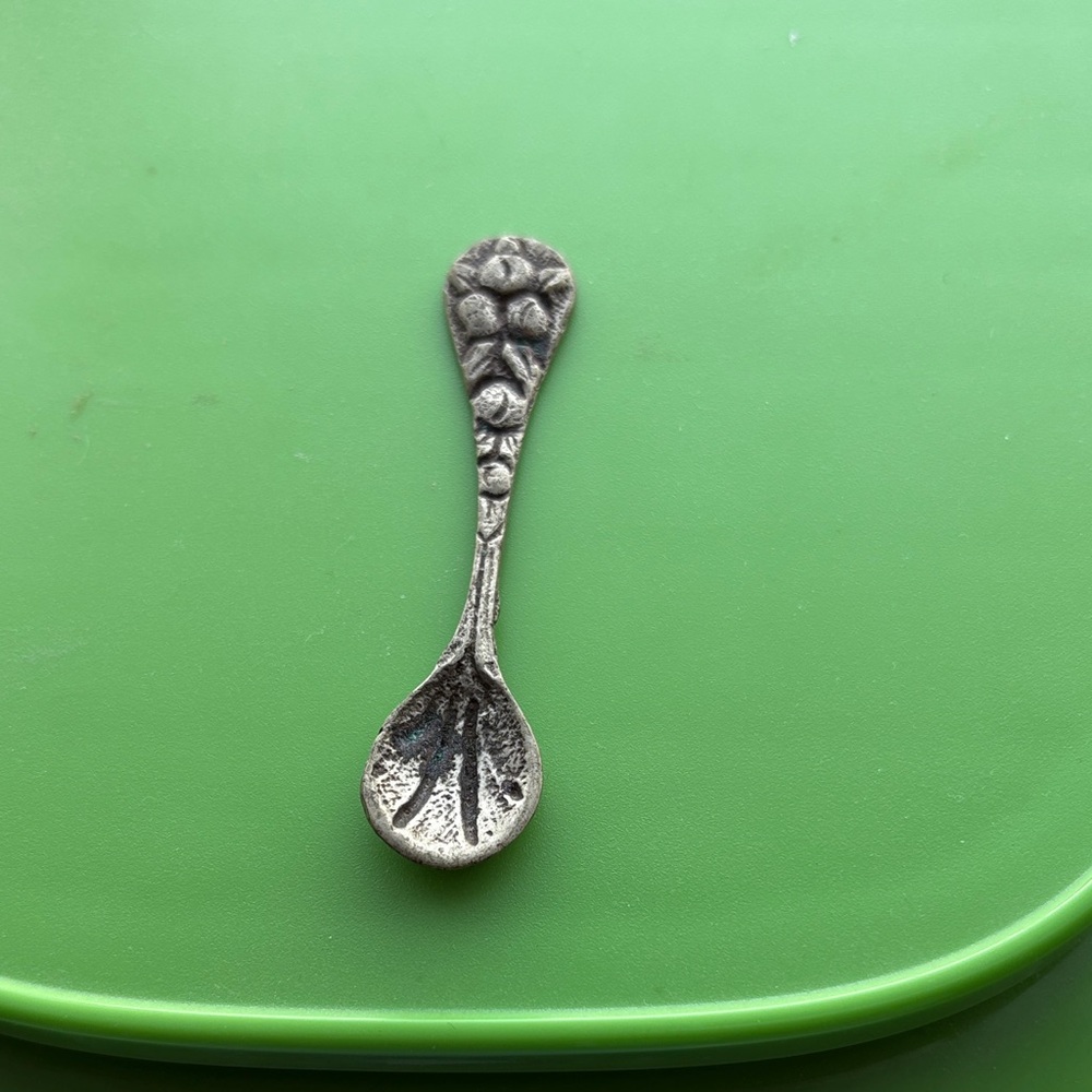 Textured Silver salt Spoon